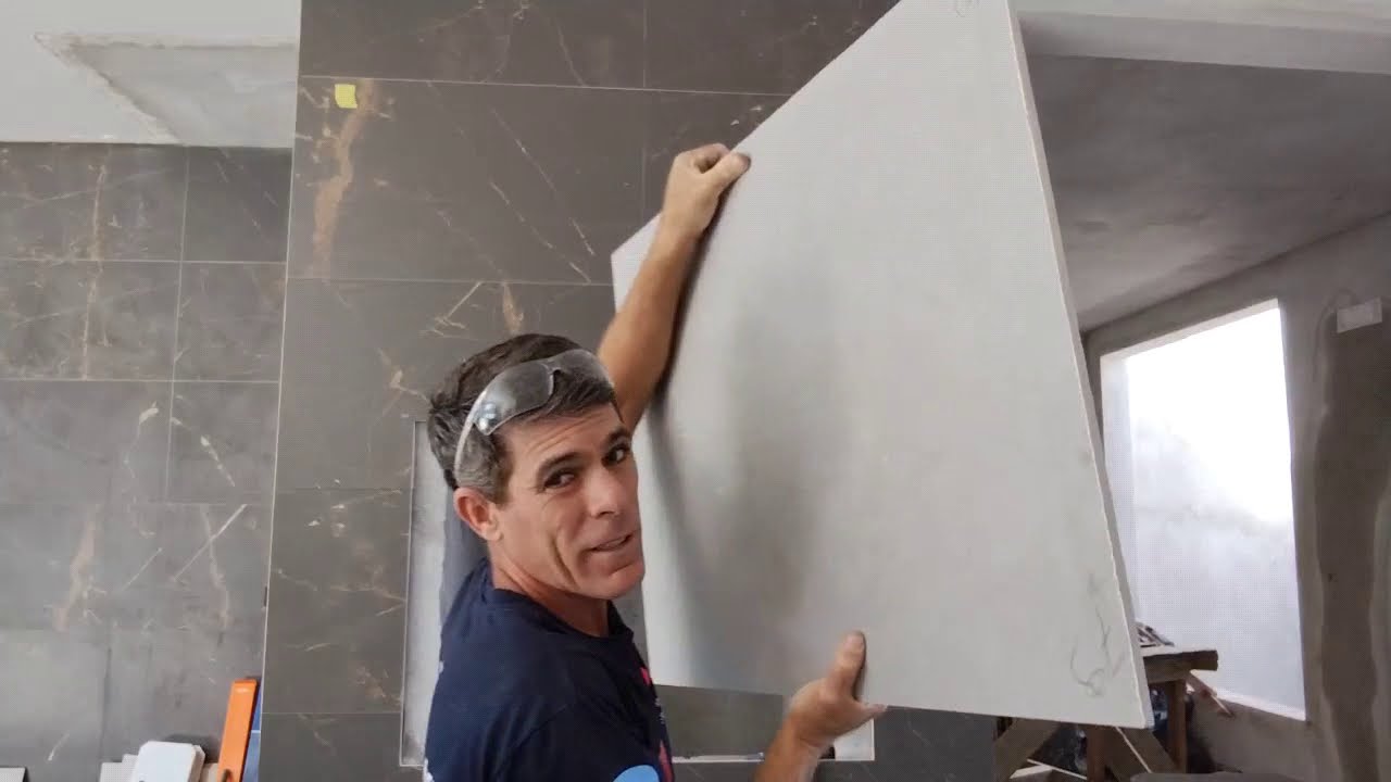 churrasqueira de alvenaria parte#3 instalando a coifa com porcelanato !