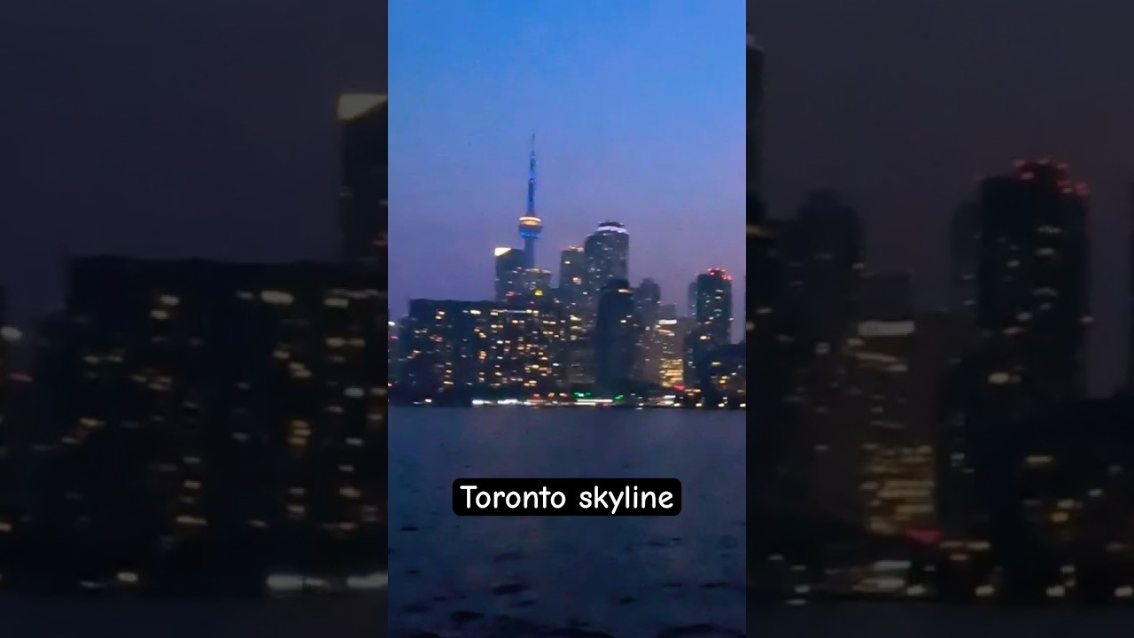 Toronto skyline at night #toronto #skyline #night #water #tour