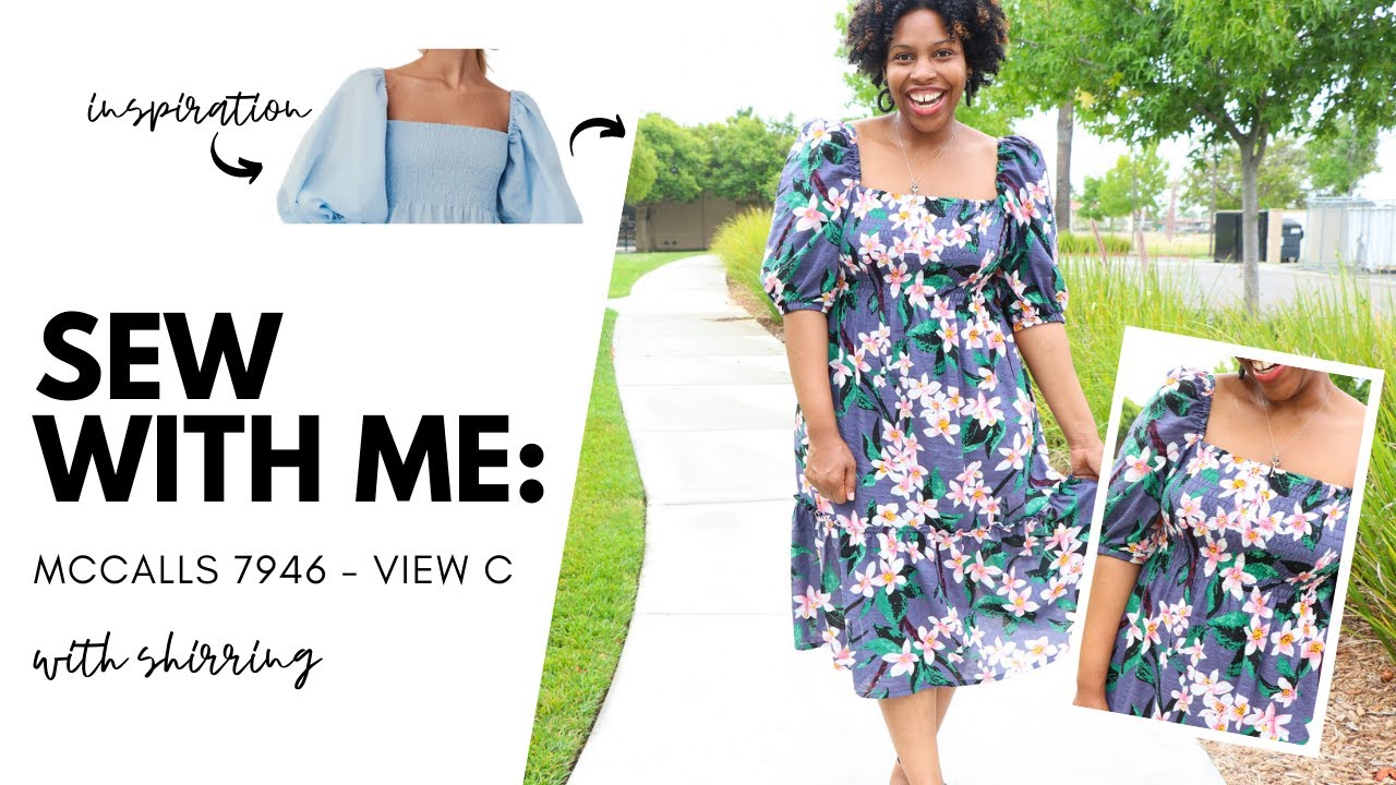 SHIRRING SUMMER DRESS: SEW WITH ME: MCCALLS 7946 VIEW C