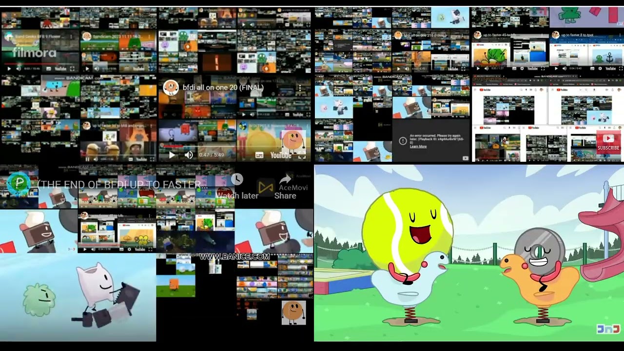 (THE END OF BFDI UP TO FASTERS) Bfdi All On One 247