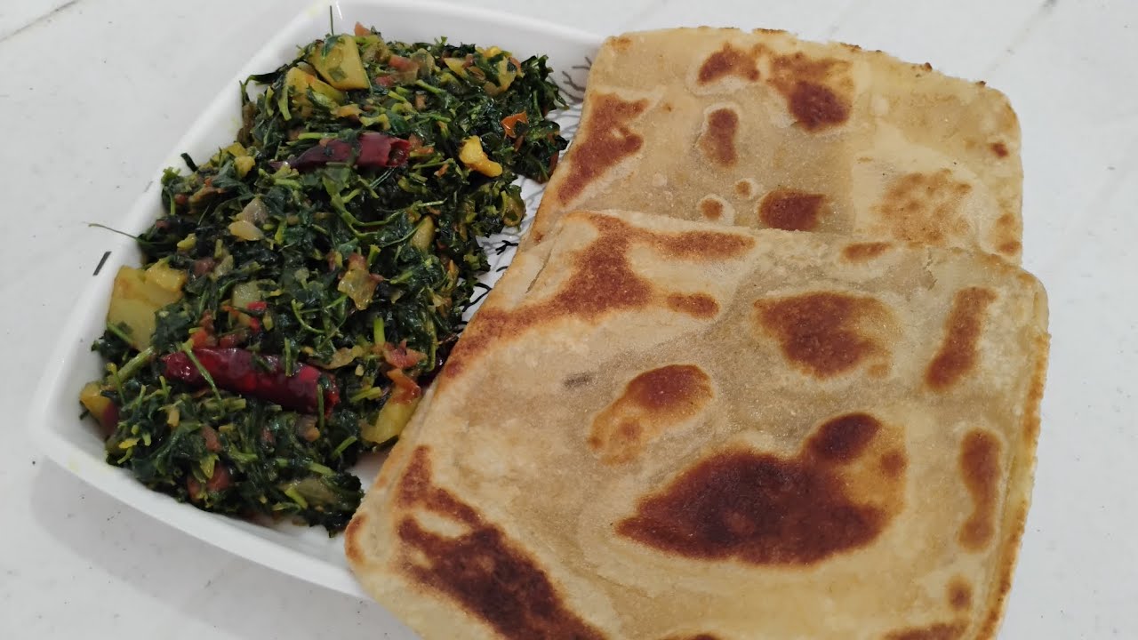 Methi Saag with Parathe easy and delicious recepie.