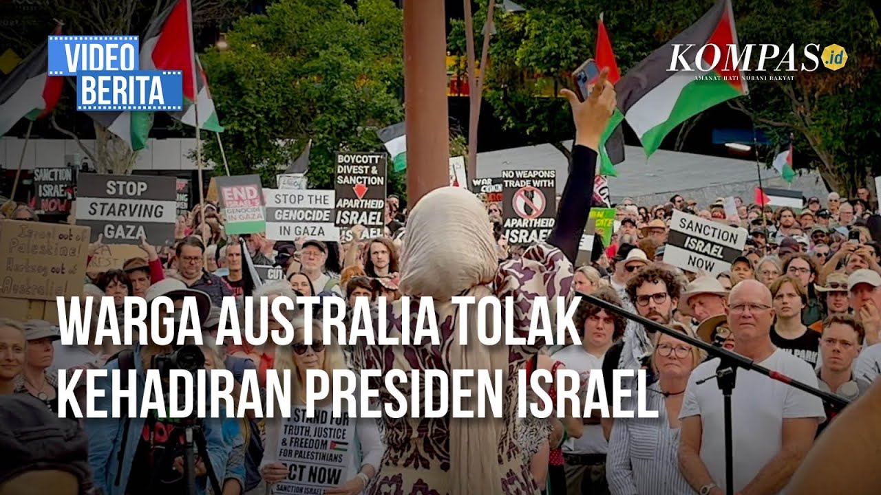 Unjuk Rasa Warga Australia Kecam Kehadiran Presiden Israel