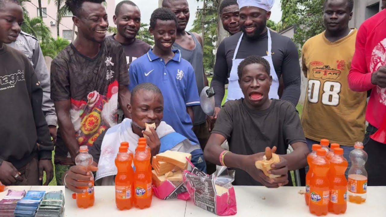 EATING & DRINKING CHALLENGE: FIRST TO FINISH BIG LOAF AND 4 DRINKS WINS ₦1,000,000!