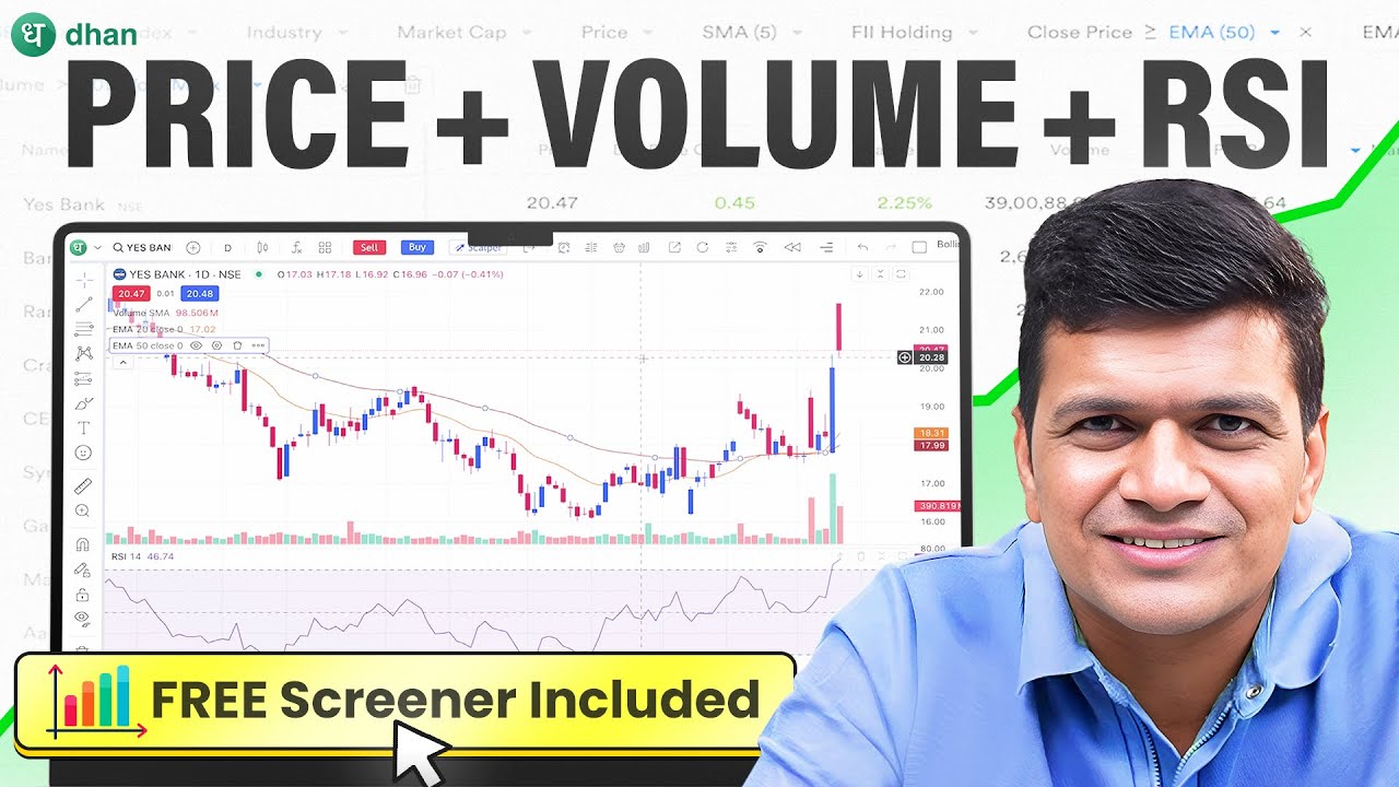 How to Create a Stock Screener Using Price + Volume + RSI (FREE Screener Included) | Dhan