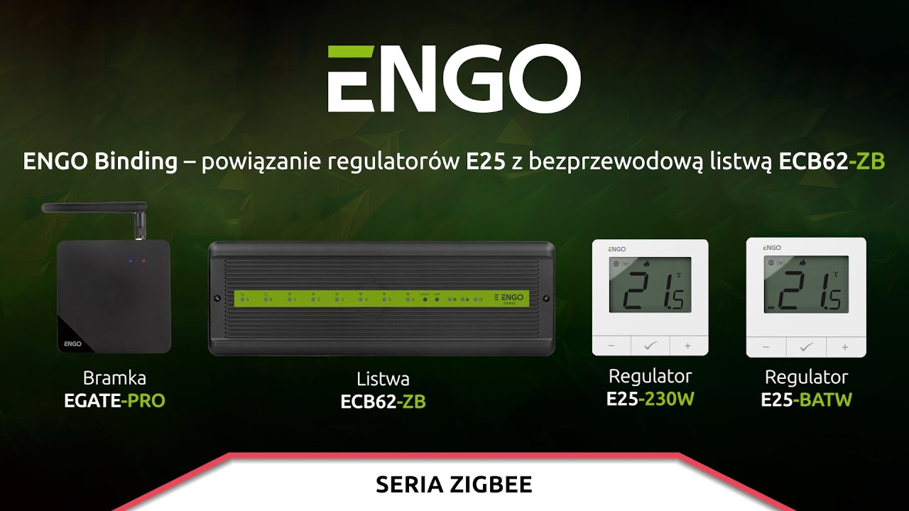ENGO Binding &ndash; powiązanie regulator&oacute;w E25 z bezprzewodową listwą ECB62-ZB