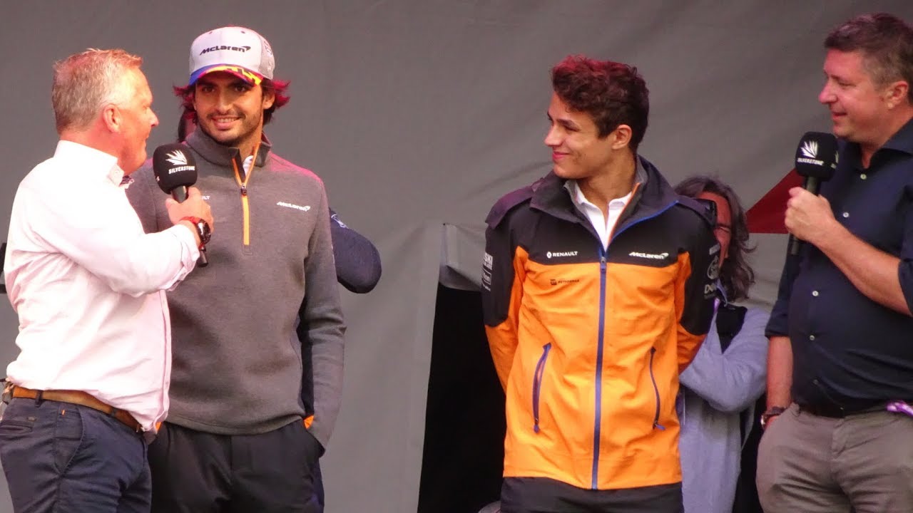 Lando Norris & Carlos Sainz, F1 Drivers Forum on the Main Stage Saturday Evening Silverstone 2019