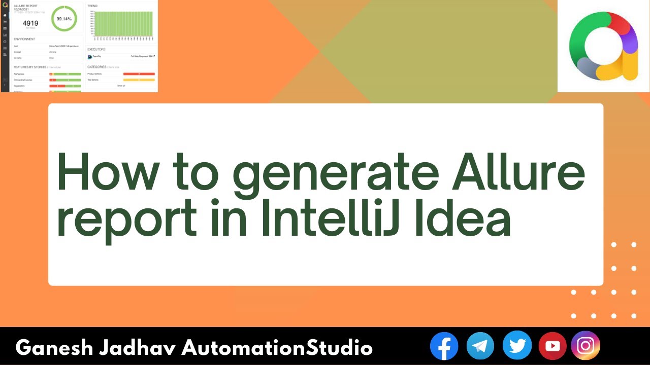 How to generate allure report in IntelliJ IDEA || Ganesh Jadhav
