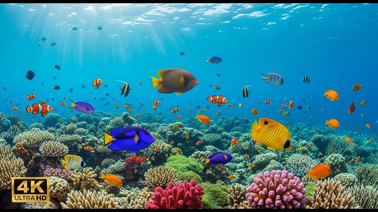 🐟 4K Aquarium Screensaver – Colorful Tropical Fish & Peaceful Ocean Ambience