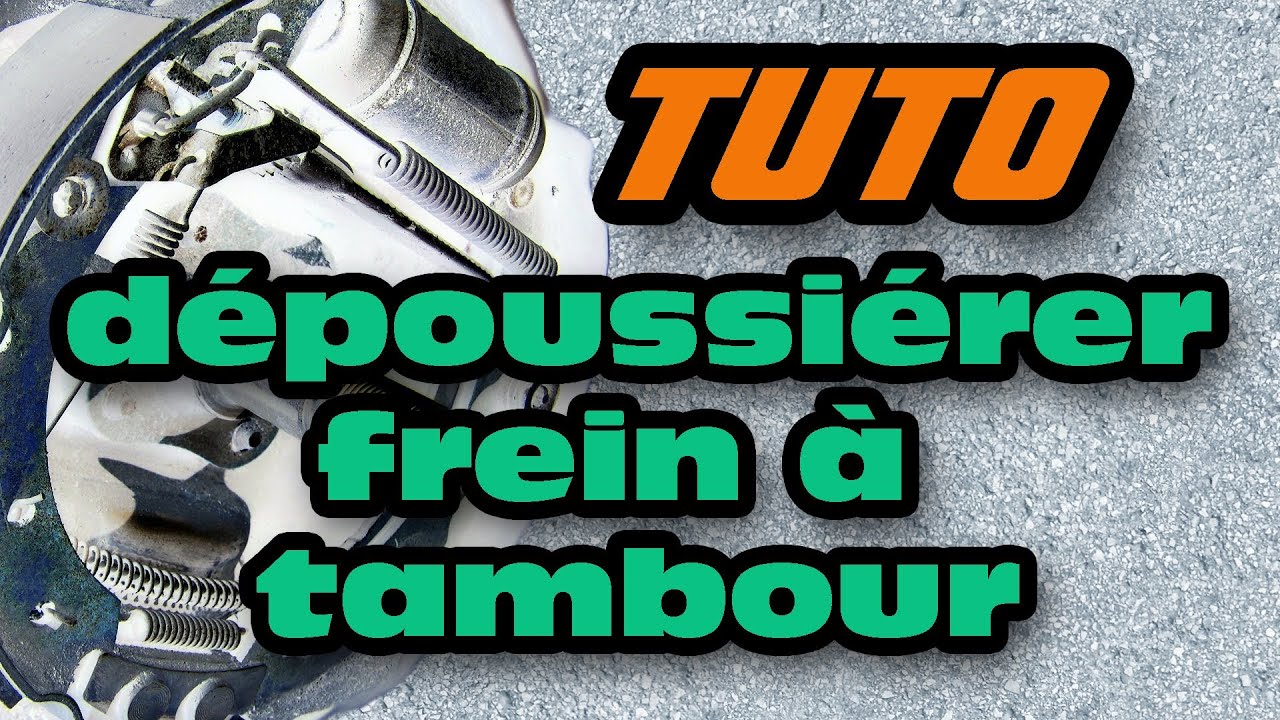 TUTO comment nettoyer/dépoussiérer un frein à tambour (how to clean, lubricate squeaky drum brakes)