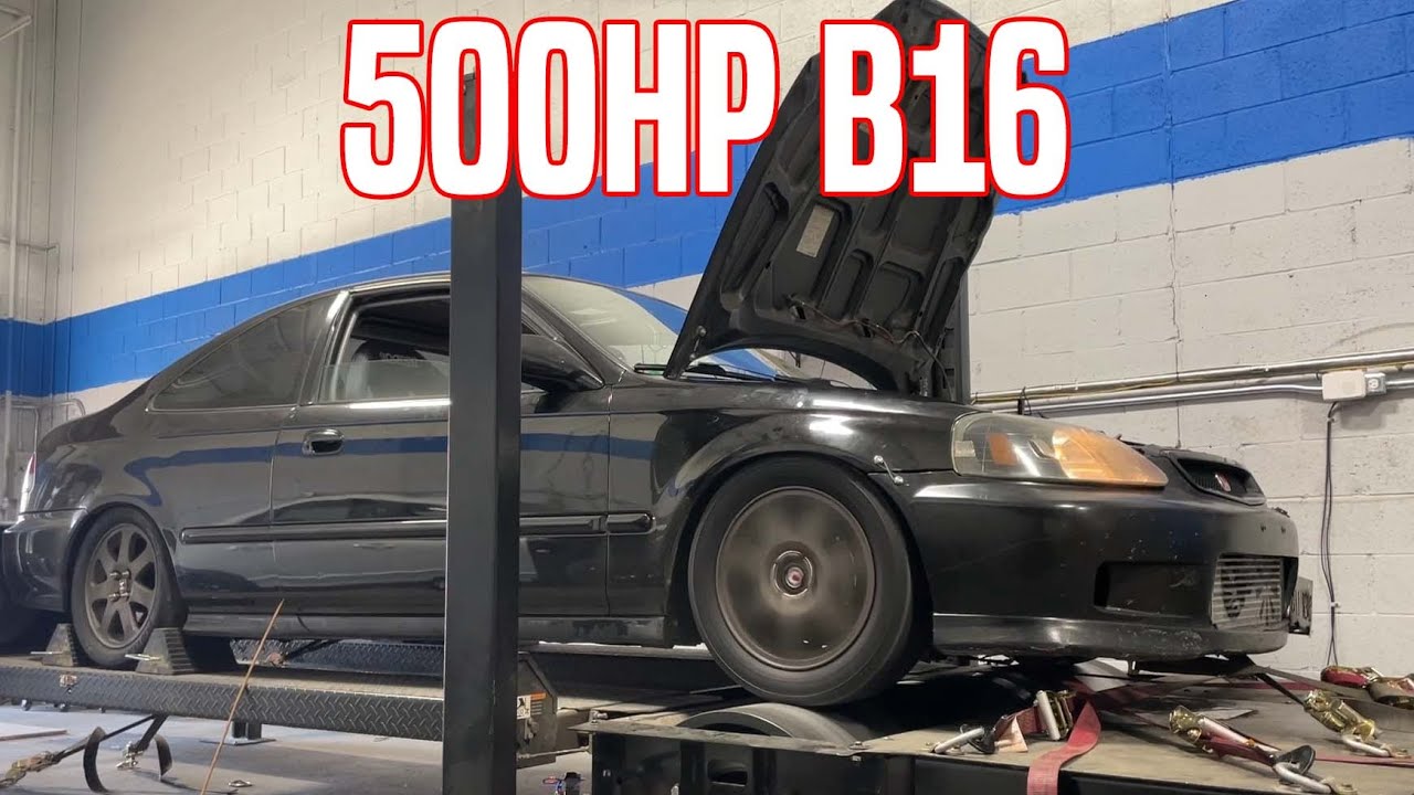 500-сильный турбонагнетатель B16 Civic Dyno Tune