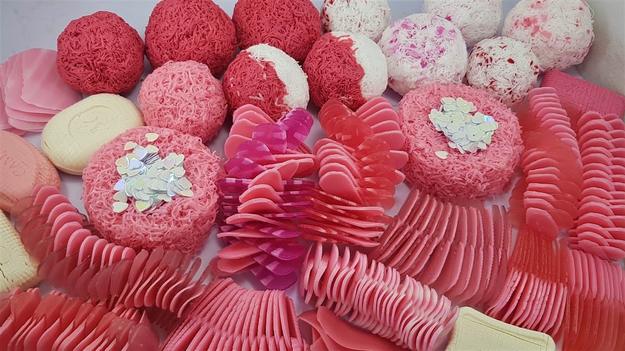 Rosy spirals,plates,balls,cubes🌺🌺🌺Dry soap crashing💙🌹💦satisfying video 😋no talking#asmrrelax