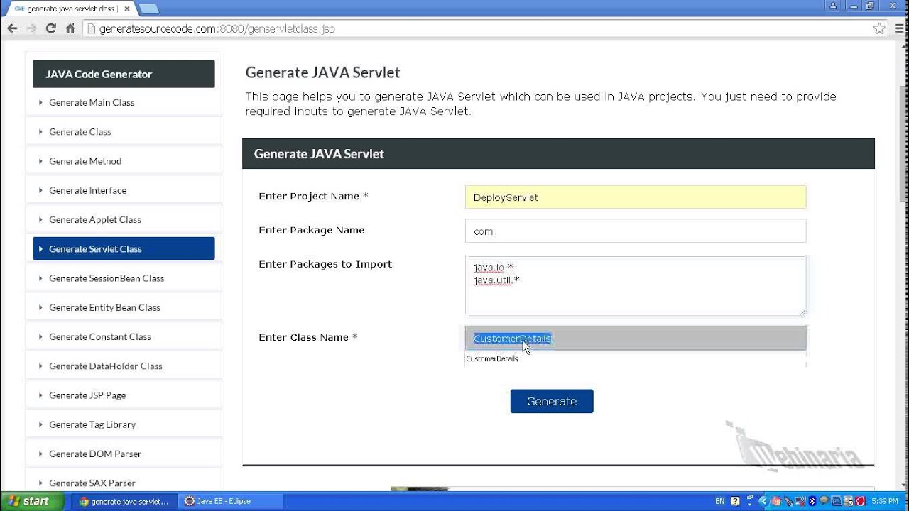 servlet deployment steps