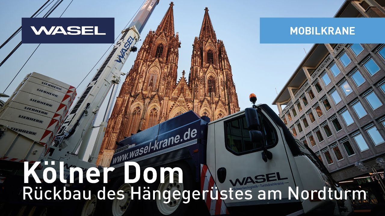 Spektakul&auml;ren Projekt am K&ouml;lner Dom - R&uuml;ckbau des H&auml;ngeger&uuml;stes am Nordturm