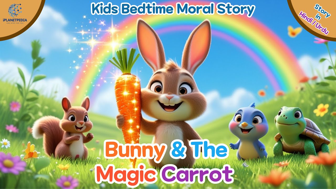 Bunny and the Magic Carrot in Hindi / Urdu | Sharing is Caring | Magic Carrot | Kids Magical Story