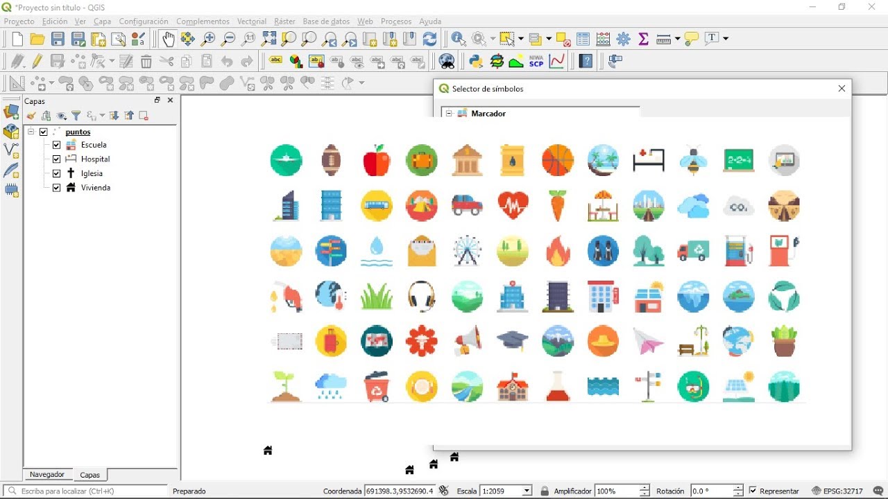 Personalizar &iacute;cono de una capa de puntos en QGIS 3.4.3