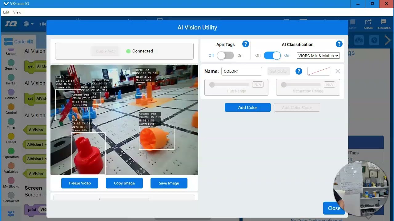 VEX IQ AI Sensor WITH *NEW* AI Model for Mix and Match