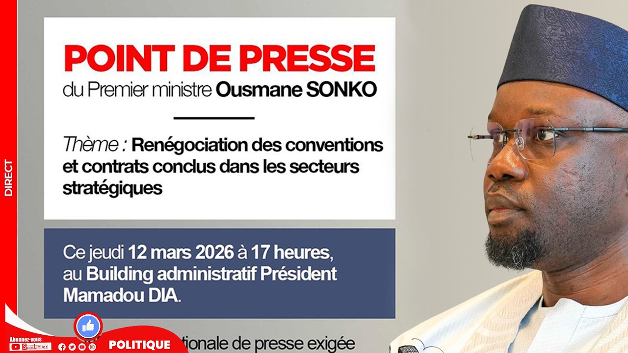 🛑 EN DIRECT: Renégociation des contrats - Le PM Ousmane SONKO réagit