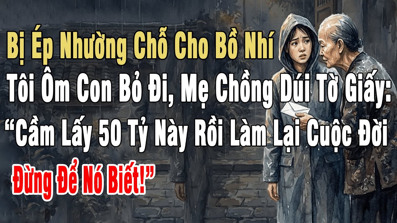 Bị Ép Nhường Chỗ Cho Bồ Nhí, Tôi Ôm Con Bỏ Đi, Mẹ Chồng Dúi Tờ Giấy: