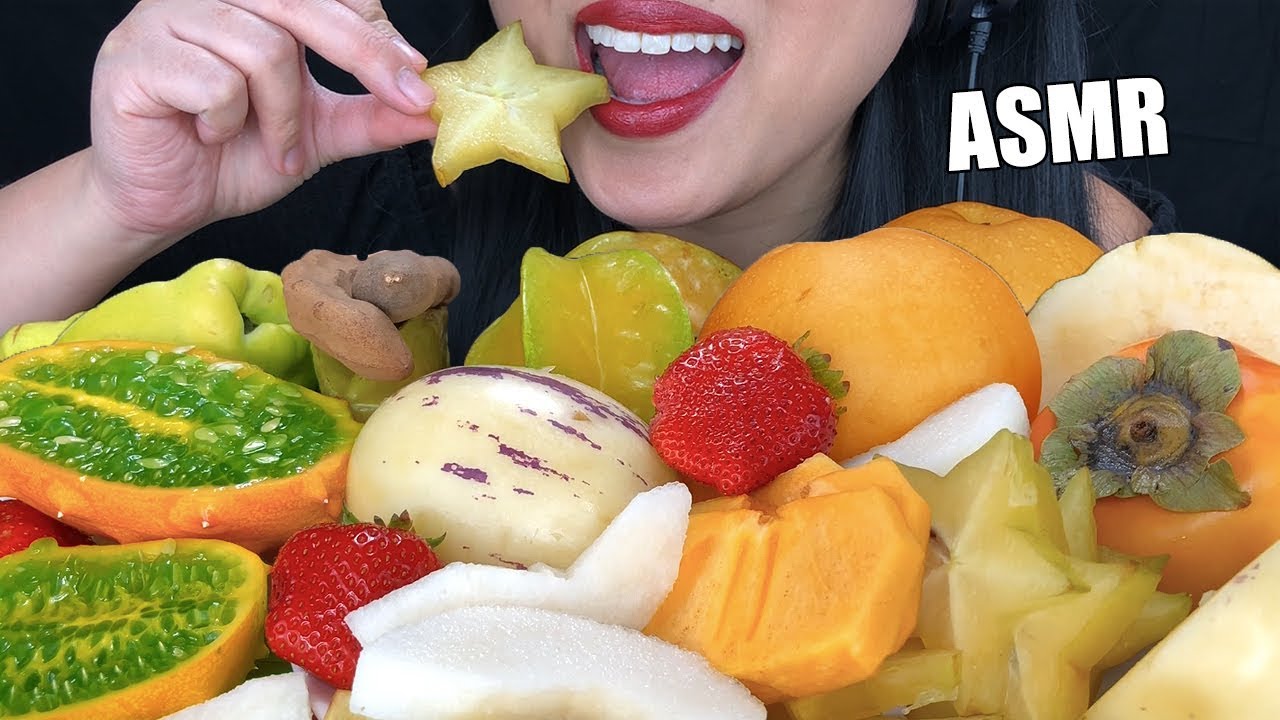 ASMR Exotic Fruit Platter (Crunchy & Juicy Eating Sounds) | New Fruits *No Talking* | ASMR Phan