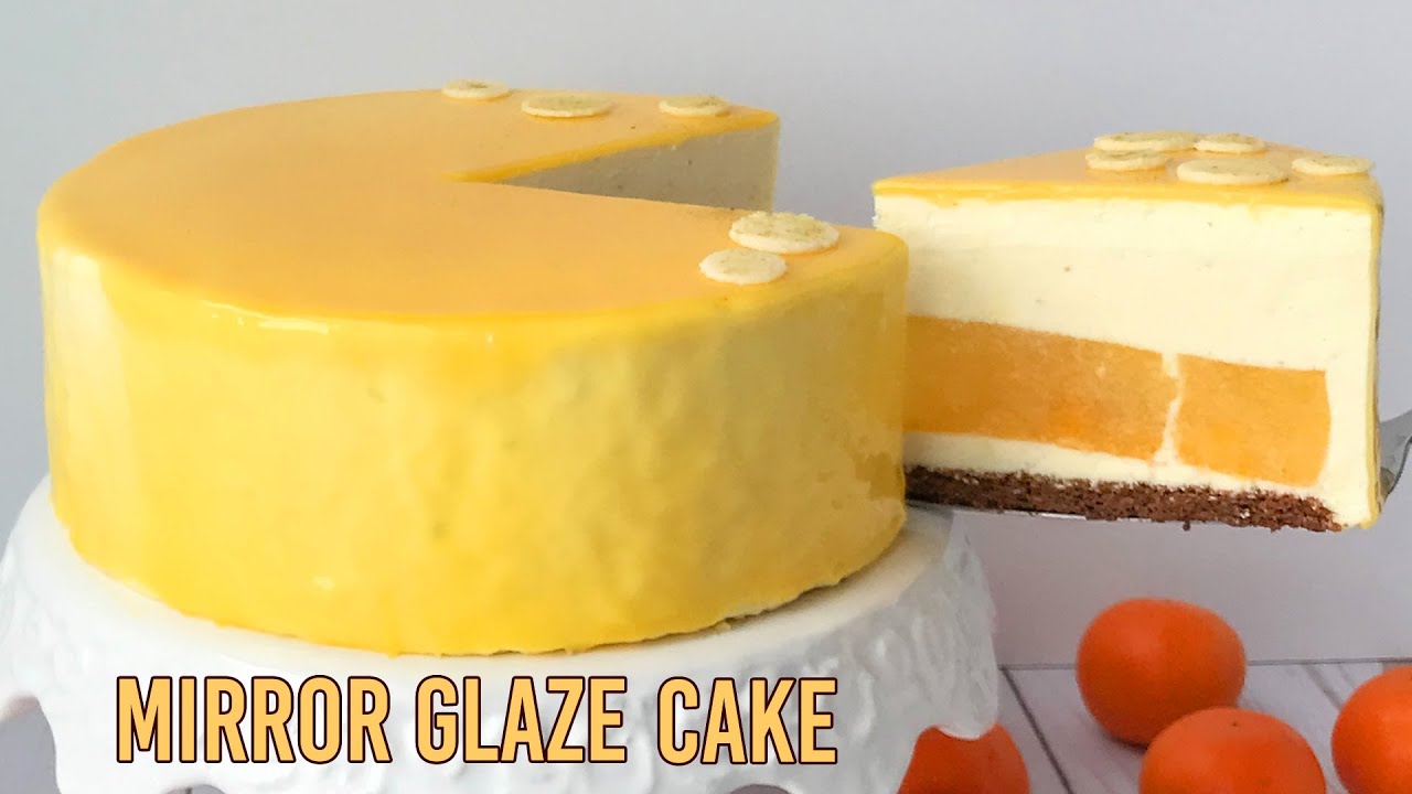 Tangerine Mousse Mirror Glaze Cake  귤 미러 글레이즈 케이크