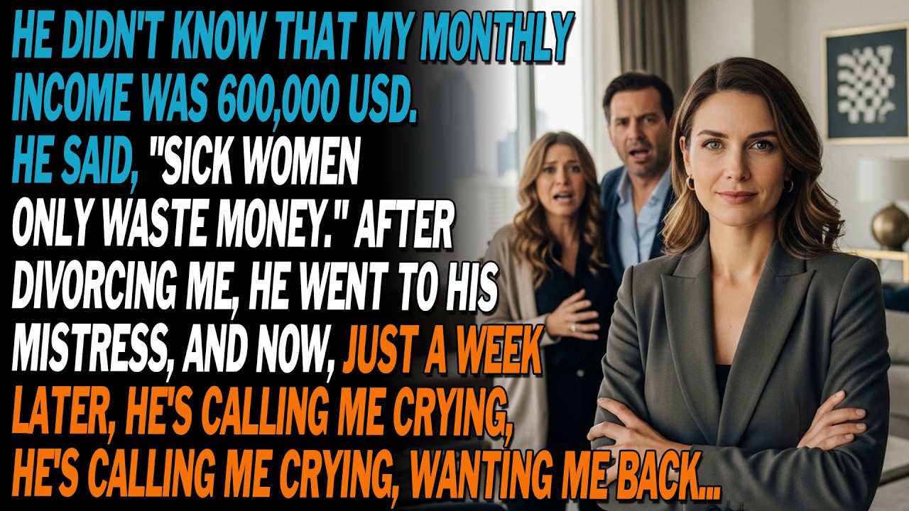 💔 My Husband, Who Didn’t Know My $600k Income And Said Sick Women Waste Money Divorced Me, Cried