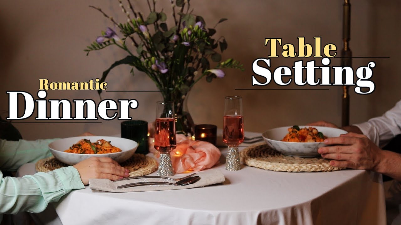 Romantic Dinner Table Setting for Two - Lifestyle Silent Vlog