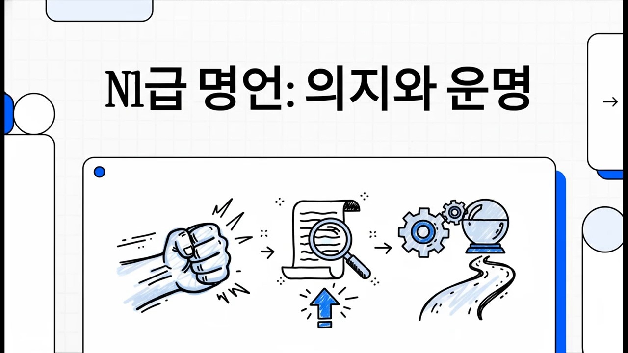 N1급 명언: 의지와 운명 - 일본어 JLPT N1 문장 분석 - 4