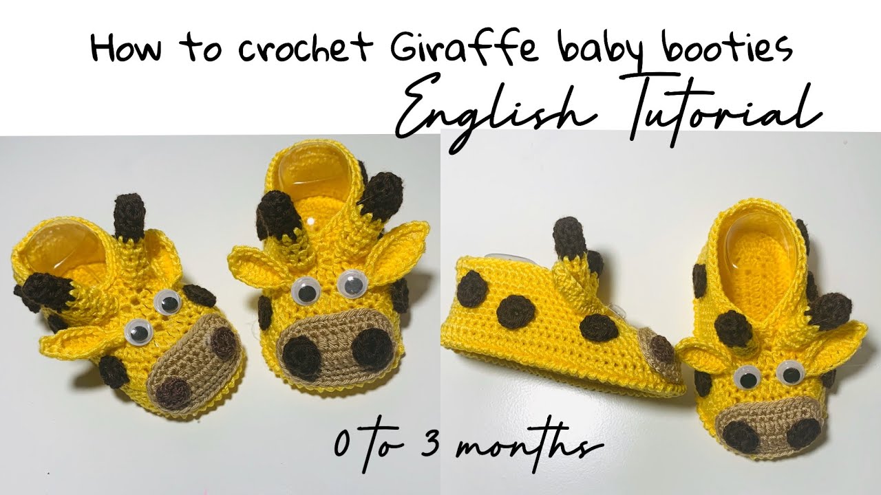 How to crochet Baby Booties | Giraffe style | Unisex style | 0 to 3 months | English tutorial