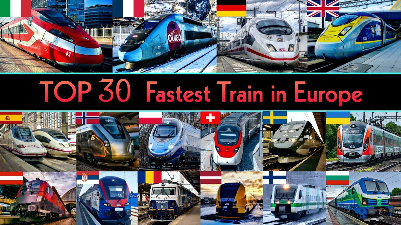 TOP 30 FASTEST TRAIN IN EUROPE 2025 || European Countries Fastest Trains