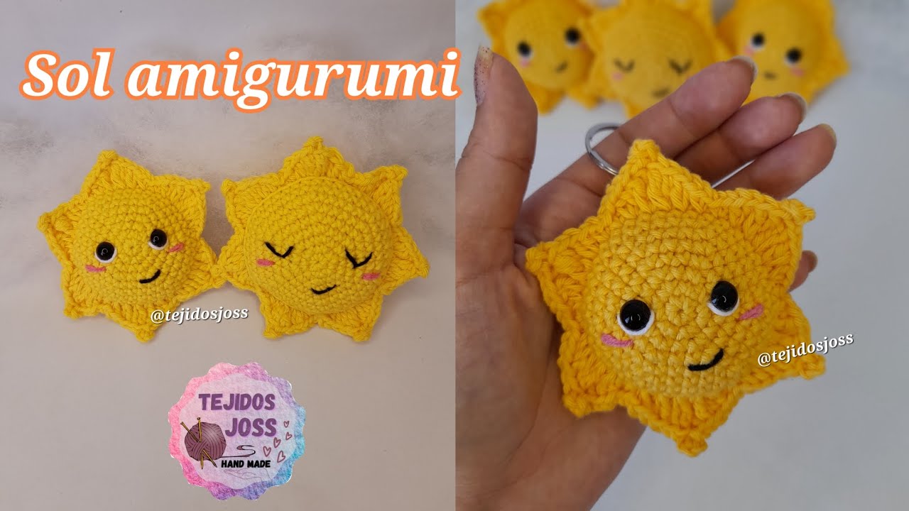 Sol amigurumi llavero tejido a crochet