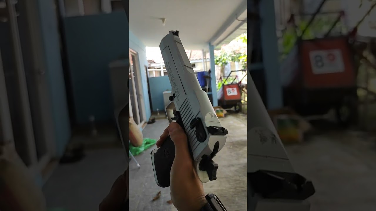 Desert eagle .50AE KWC  Gbb vs glass bottle#army #airsoft #toys #pistolmainan #tacticalgaming