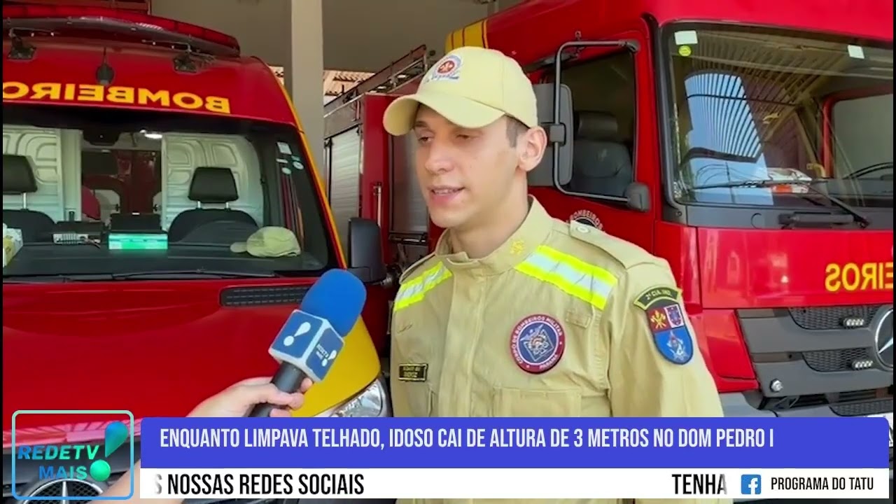 Enquanto limpava telhado, idoso cai de altura de 3 metros no Dom Pedro I