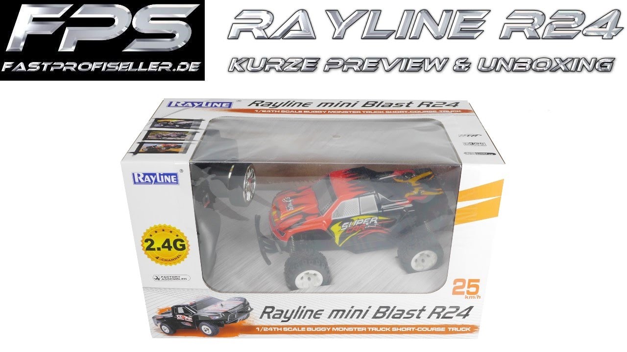 FPS Preview & Unboxing: Rayline R24 RC Monstertruck Auto 1:24 Mini Funrace 3 FR03 Indoor Outdoor