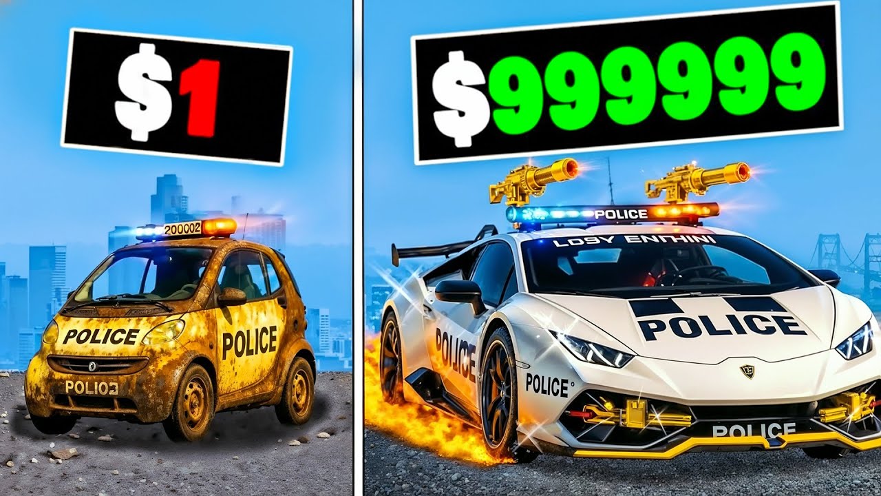 $1 to $1,000,000 POLICE Car in GTA 5!