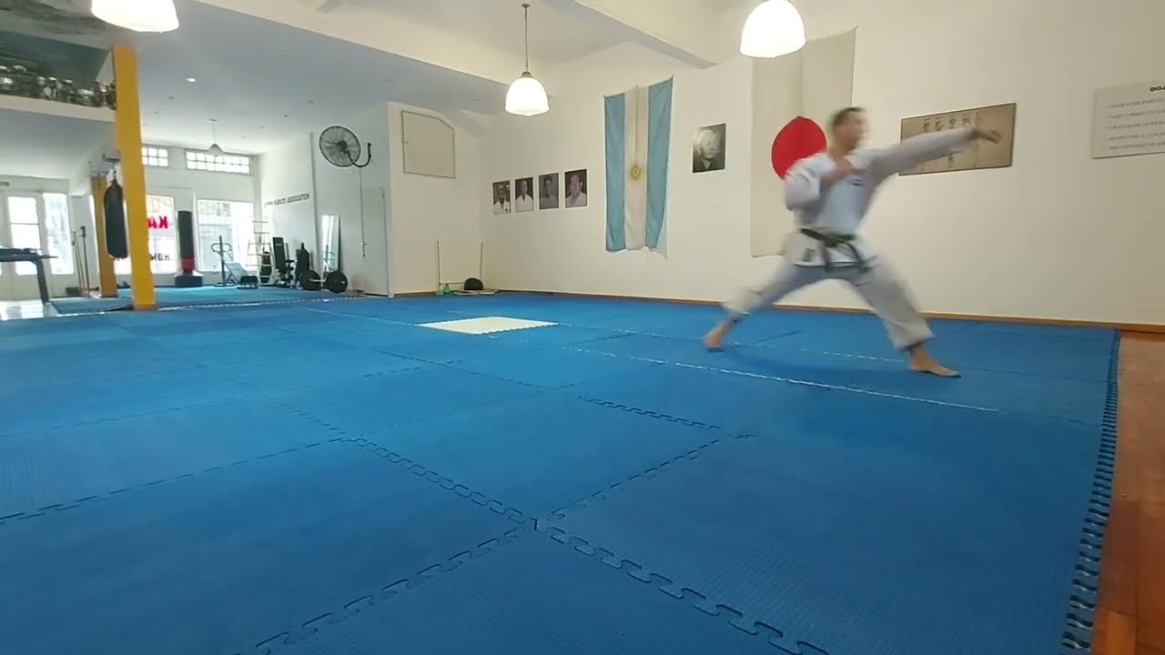 Técnicas Kumite desplazamientos del largo del Dojo - Cristian Salvemini