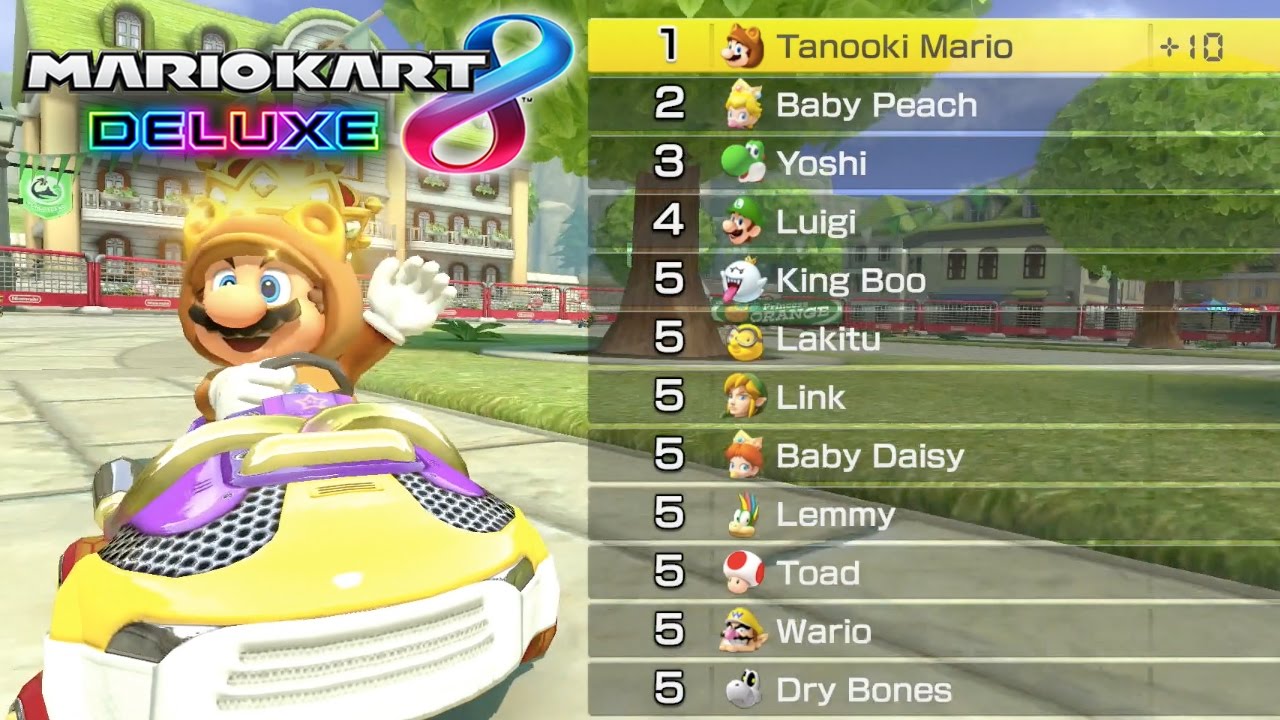MARIO KART 8 DELUXE (Nintendo Switch) - Shine Thief - Tanooki Mario Gameplay
