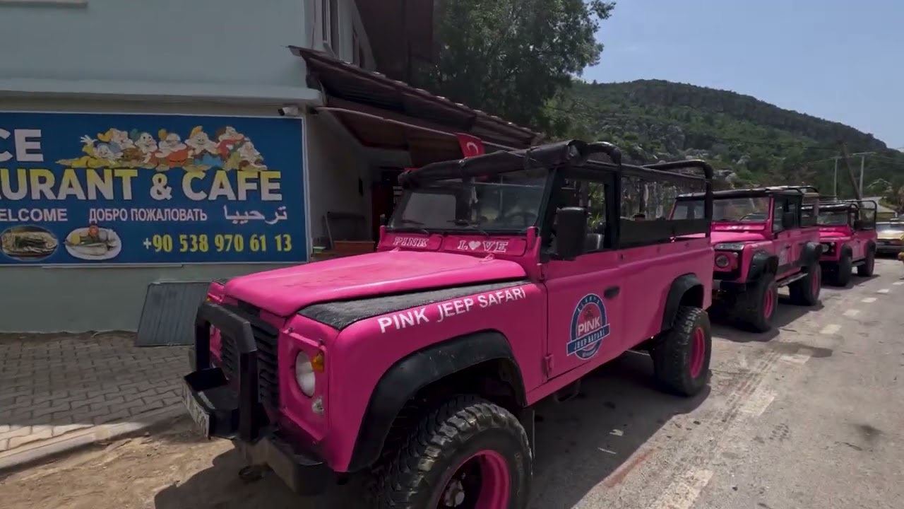 Pink Jeep Safari Alanya Turkey 4K