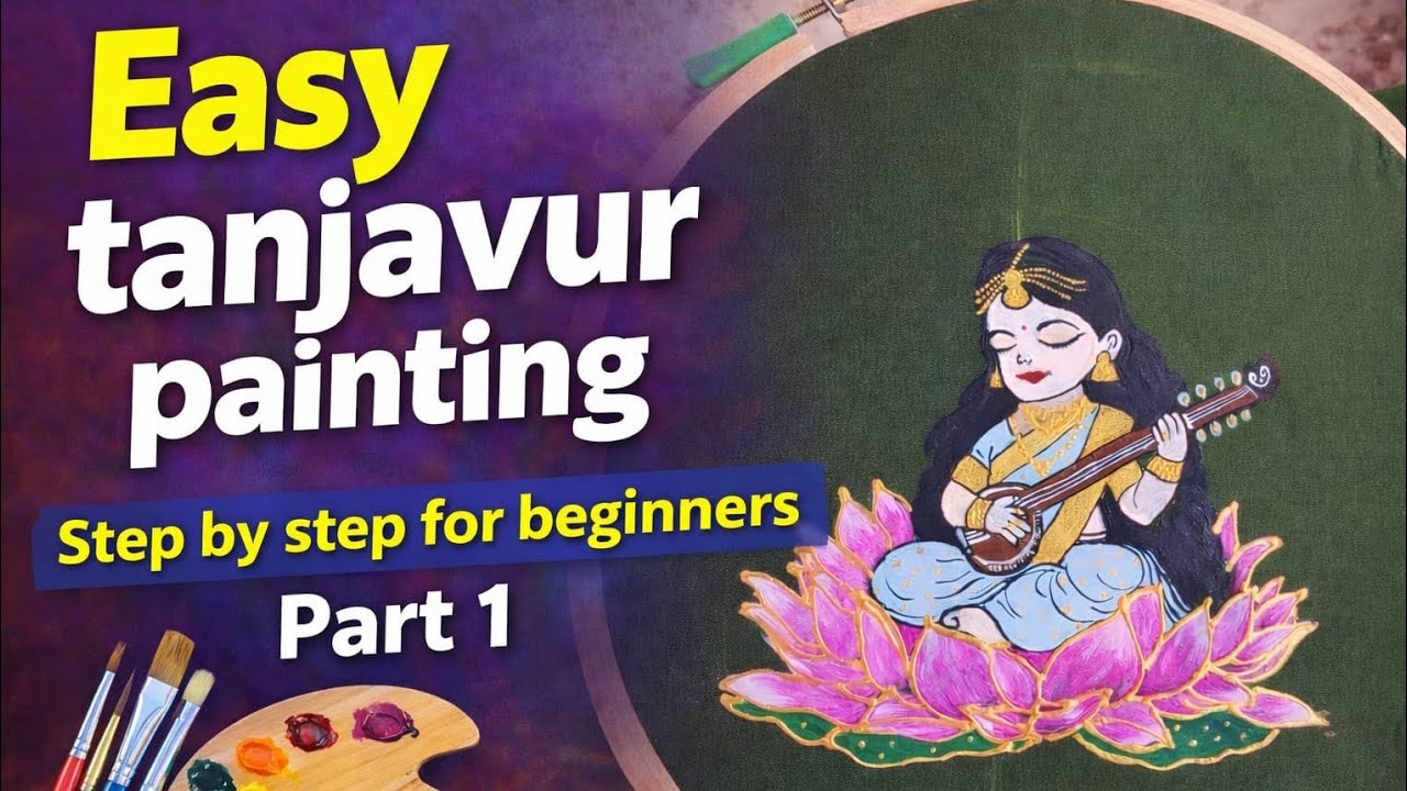 Easy  tanjavur painting step by step for beginners#part1#tanjorepainting#pichwaipainting#trending 