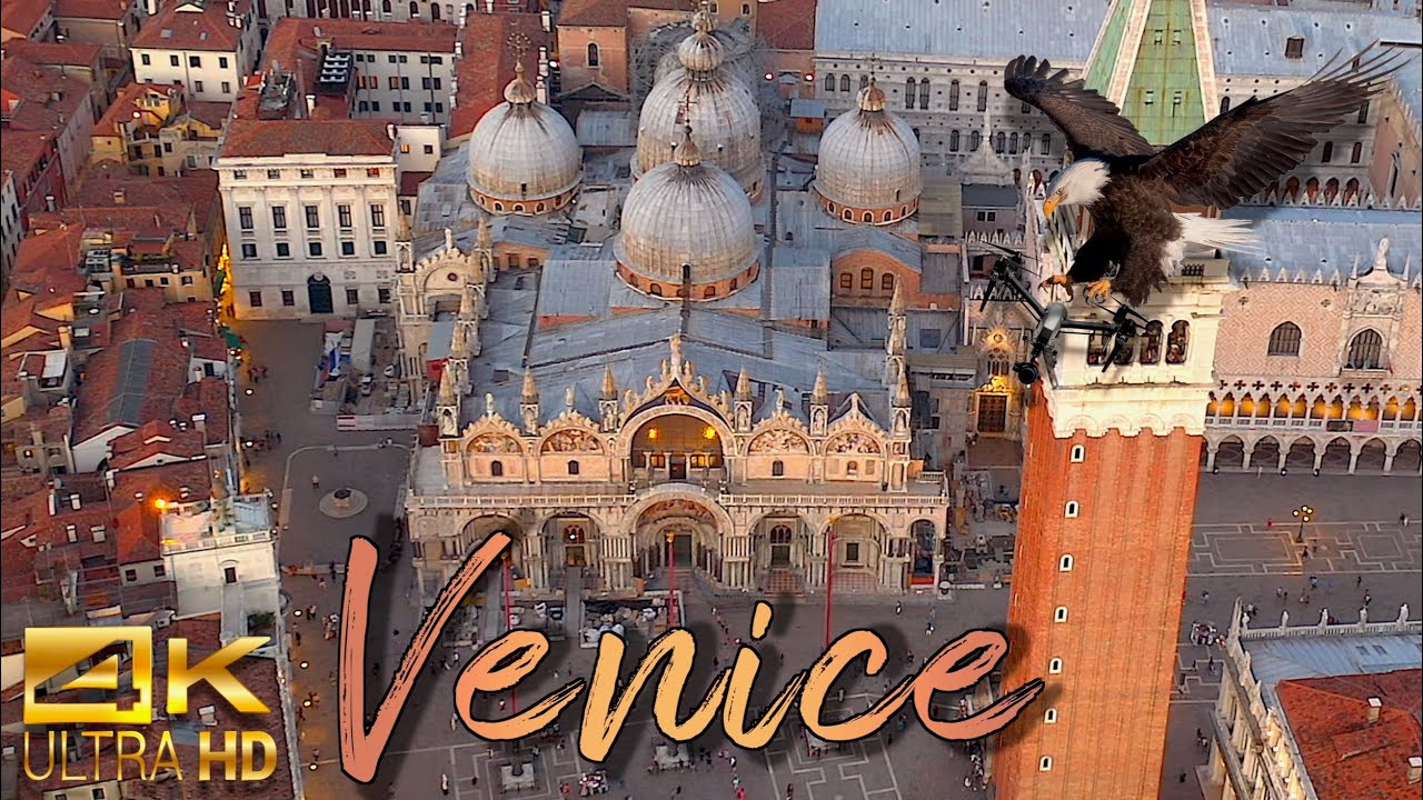 4K Drone Footage: Venice From Above. Timeless Venezia and San Marco