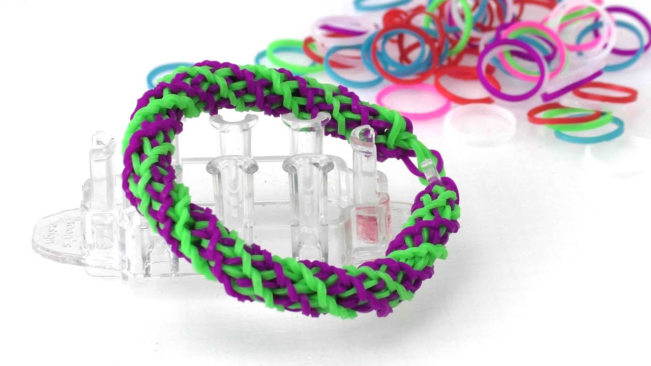 Loom Armband - gedrehtes Doppel Cross / DIY Anleitung bracelet/ Armband ganz einfach selber machen