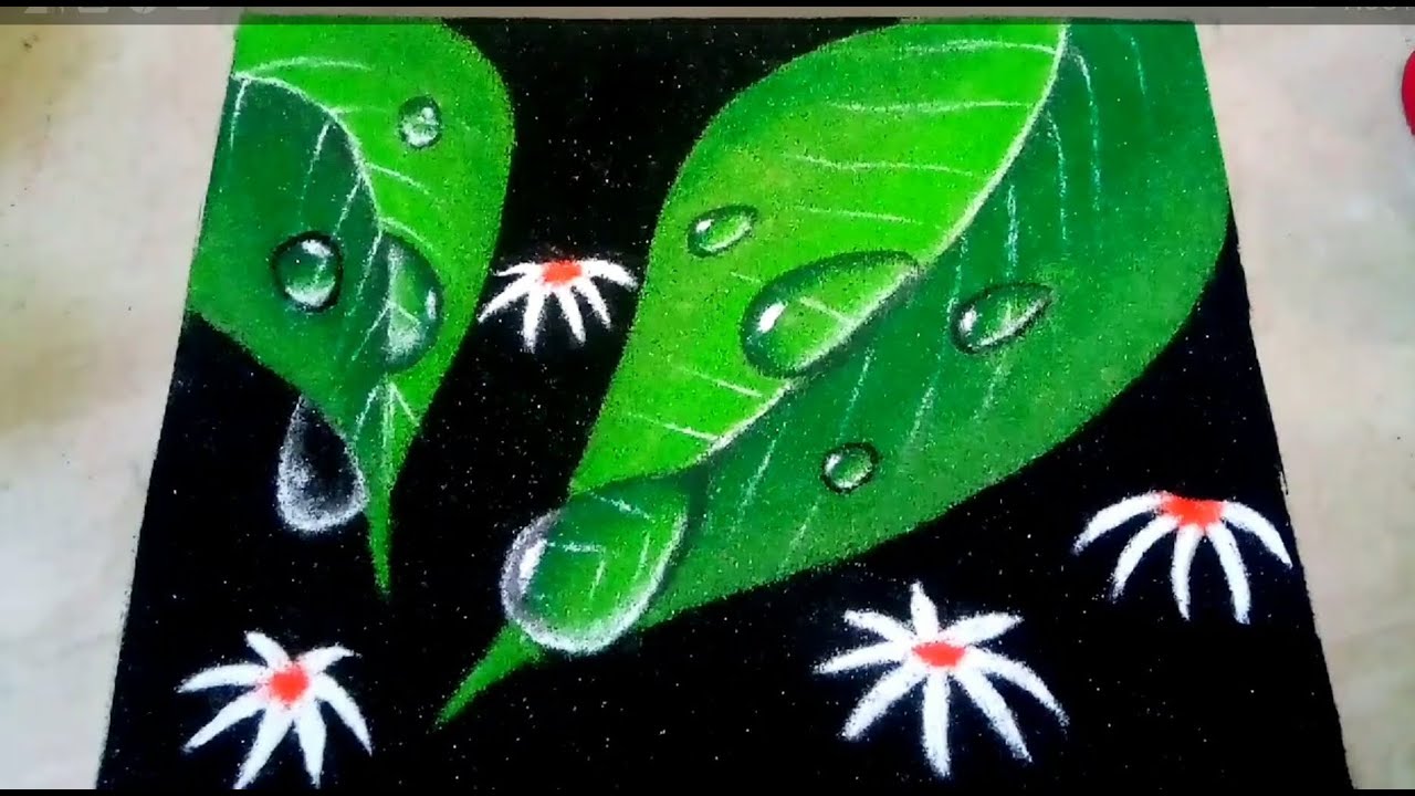 Poster rangoli design | water drops rangoli | 3d rangoli | nature rangoli | पोस्टर रंगोली डिज़ाइन