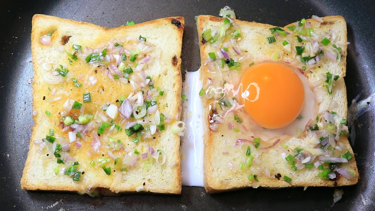 Spezielles Omelette-Rezept zum Fr&uuml;hst&uuml;ck! Doppelte Eier! Eiertoast aus einer Pfanne