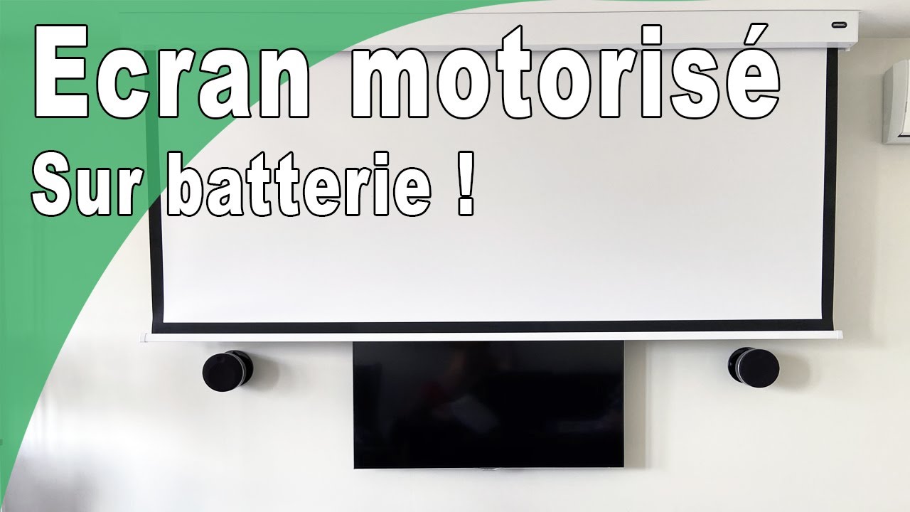 ECRAN DE VIDEOPROJECTEUR MOTORISE SUR BATTERIE 🔋