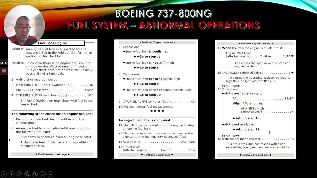 BOEING 737-800NG FUEL SYSTEM - PART 3 (FINAL)