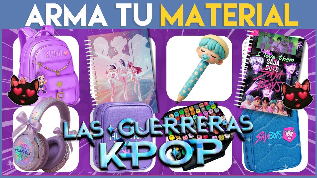 🎒✏️ ARMA TU MATERIAL ESCOLAR DE LAS GUERRERAS DEL KPOP ✨📚 #guerrerasdelkpop #huntrix 