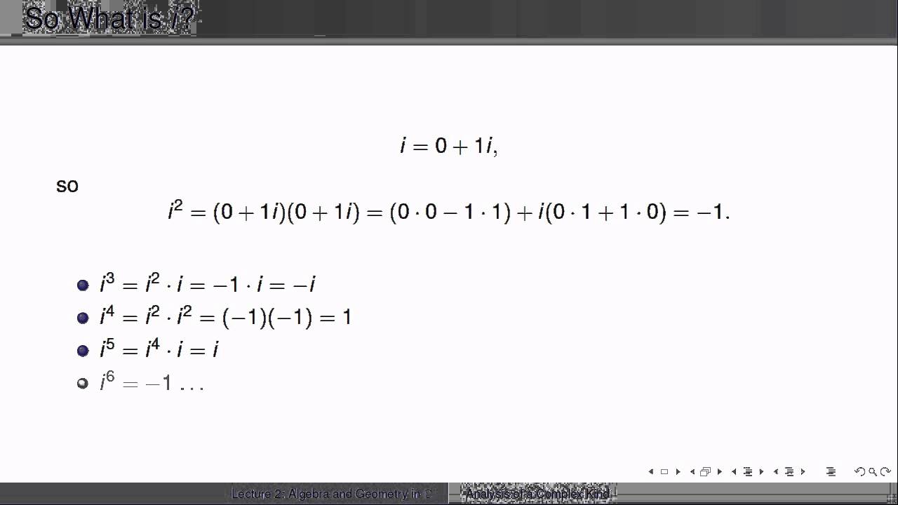 Week1Lecture2: Algebra and geometry in the complex plane