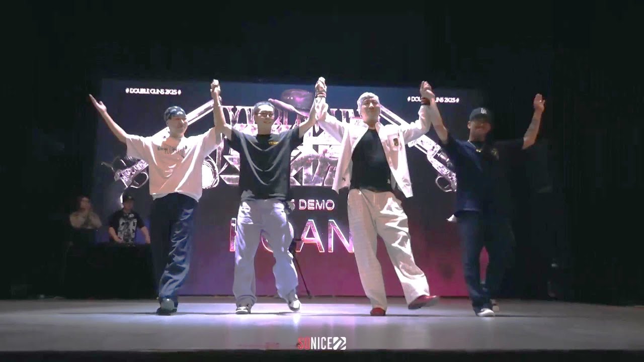 HOAN, KEI, D-FLY 小飛, FUNKY TOMIN 穆童 | POPPING 2 VS 2 BATTLE JUDGE DEMO | DOUBLE GUNS 雙槍 2025
