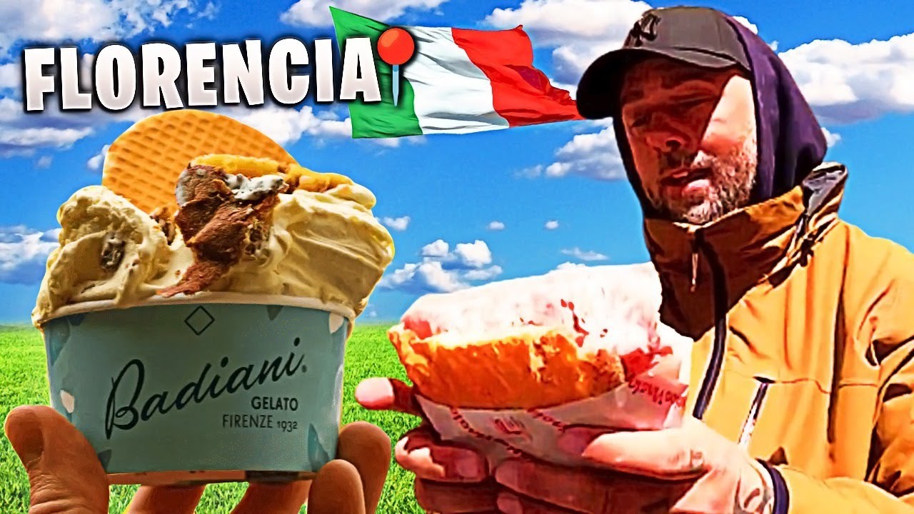 Probando COMIDA CALLEJERA en FLORENCIA🇮🇹 ¿El MEJOR HELADO Del Mundo? 🌎