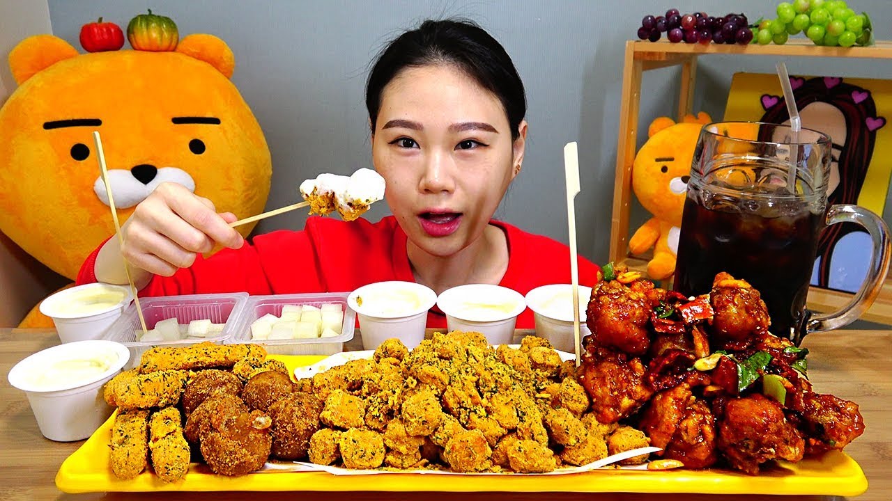 BHC 뿌링클콜팝 뿌링클치즈스틱 치즈볼 치하오닭다리 먹방 Mukbang