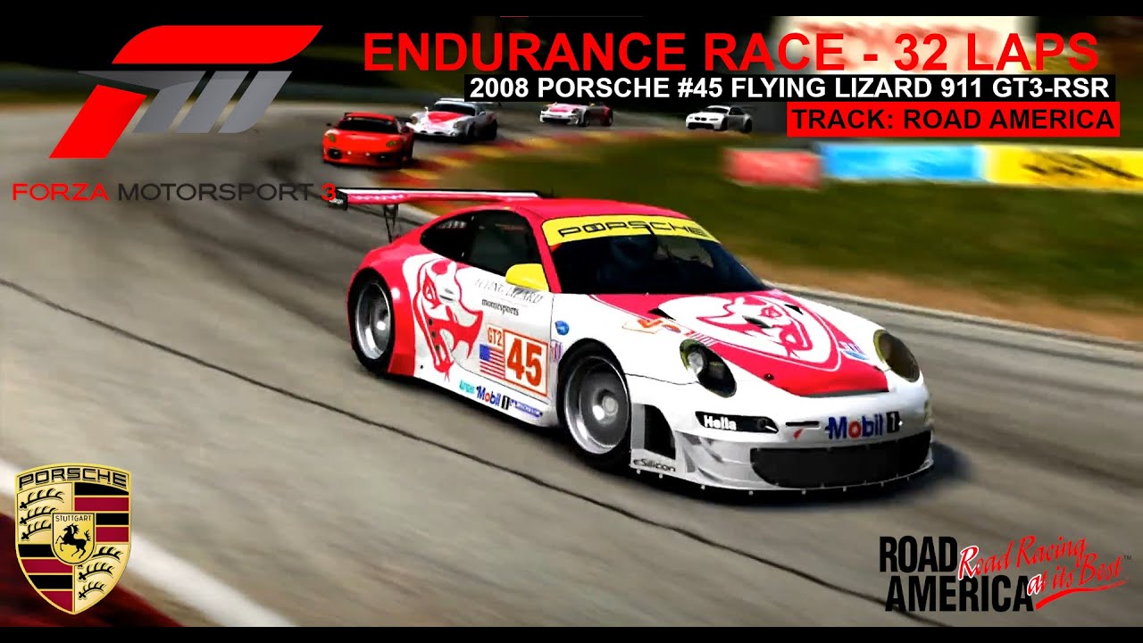 Forza Motorsport 3 - Endurance Race - 2008 Porsche 911 GT3-RSR - Road America